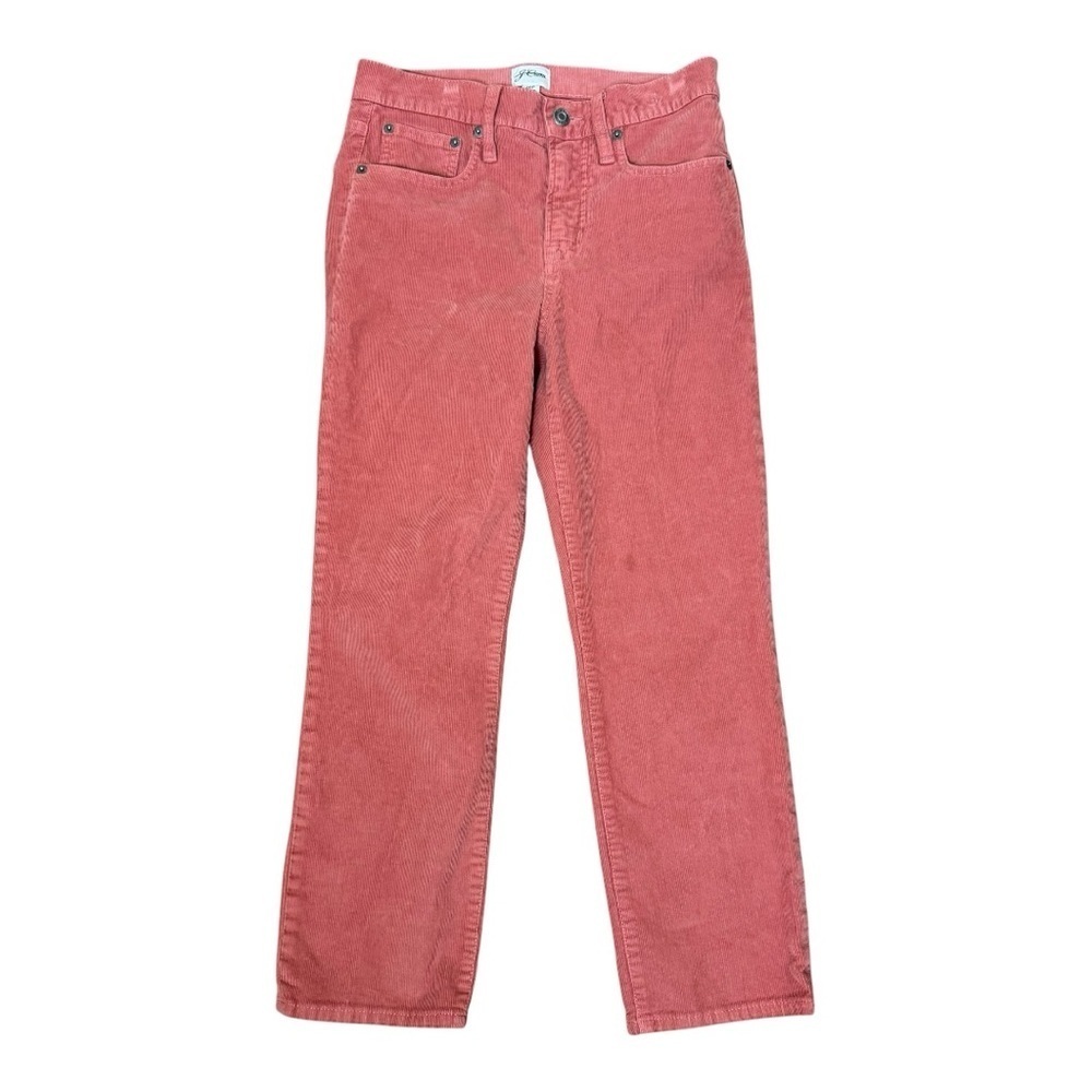 J. Crew Vintage Slim Straight Corduroy Pants Pink Stretch Size 26P